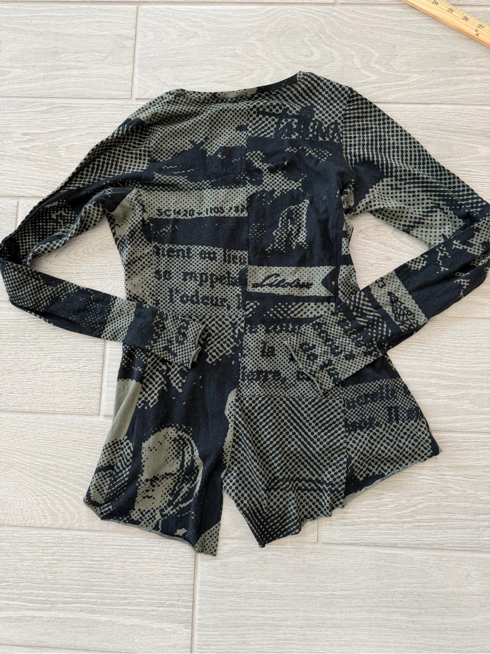 RUNDHOLZ BLACK LABEL Pixelated Graphic Asymmetrical Top Size Small VGUC - Picture 2 of 3